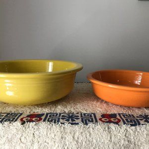 Fiestaware Dog Set Of Round Ceramic Pet Bowls By Us Maker